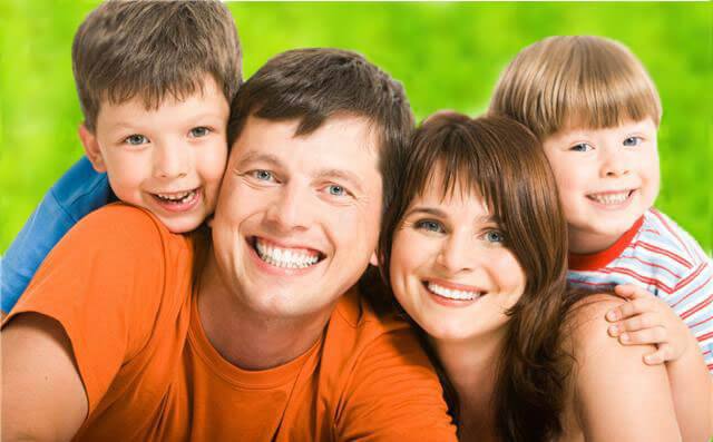 Smiling Family with White Teeth